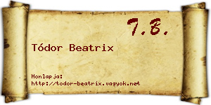 Tódor Beatrix névjegykártya